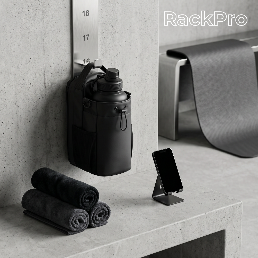 RackPro – Smart Gym Organizer für Flasche, Handy & Zubehör