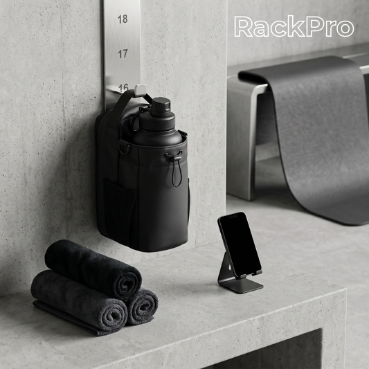RackPro – Smart Gym Organizer für Flasche, Handy & Zubehör