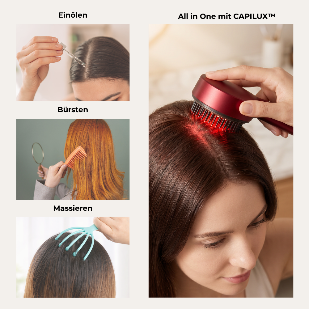 Capilux™ Massagebürste - All-in-One Lösung für Haar & Kopfhaut